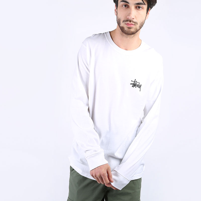   лонгслив Stussy Basic LS Tee 1994500-white - цена, описание, фото 1